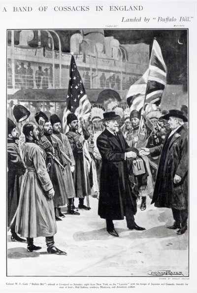 Colonel W.F. Cody (Buffalo Bill) Arriving in Liverpool by Ernest Prater